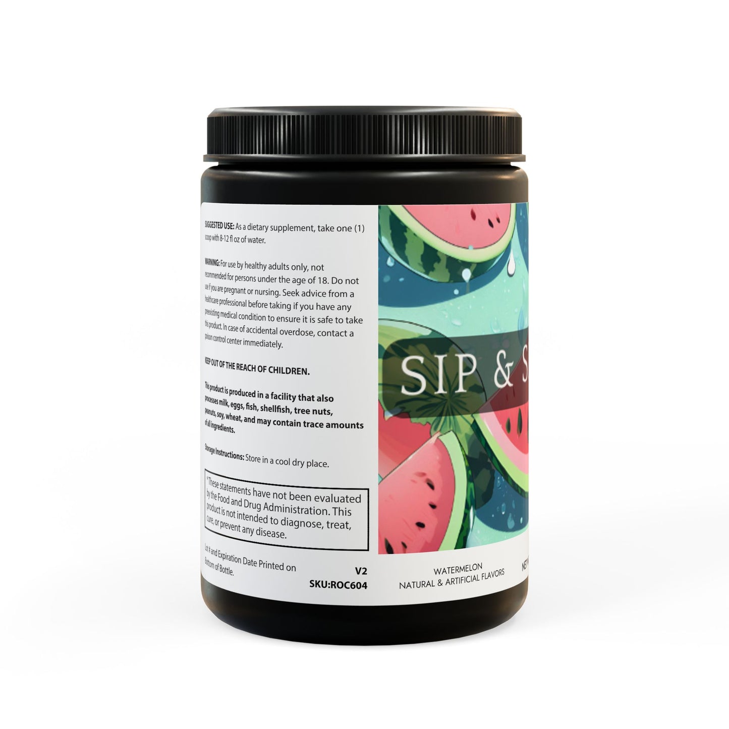 Sip & Smile Co. Watermelon BCAA Supplement (45 servings)