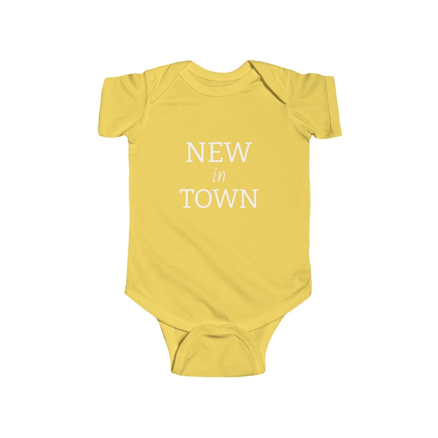 "New In Town" Gender Neutral Baby Onesie