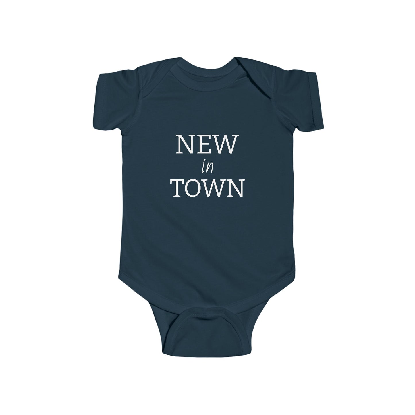 "New In Town" Gender Neutral Baby Onesie