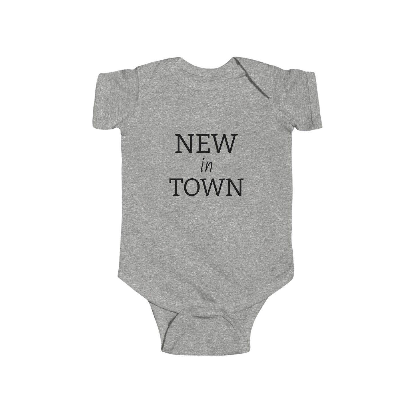 "New In Town" Gender Neutral Baby Onesie