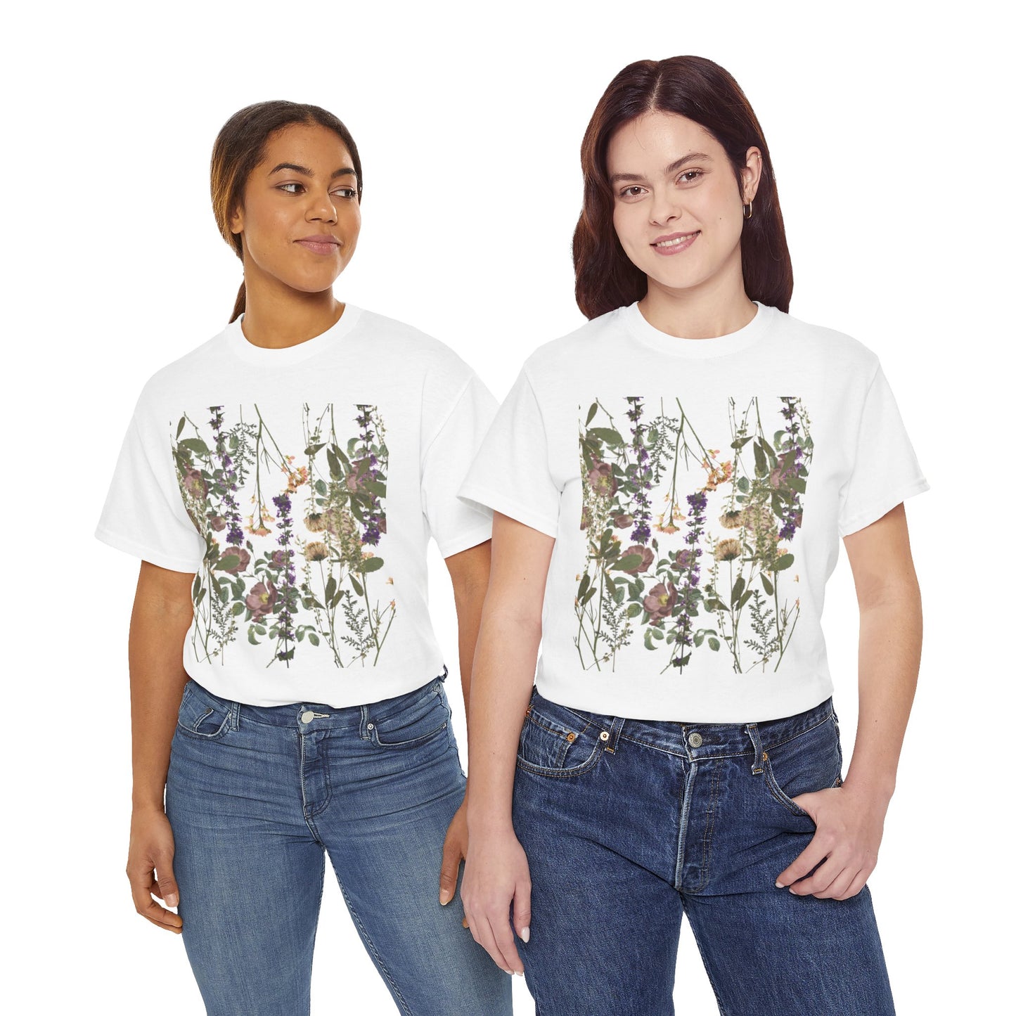 Floral Graphic Cotton Tee for Women