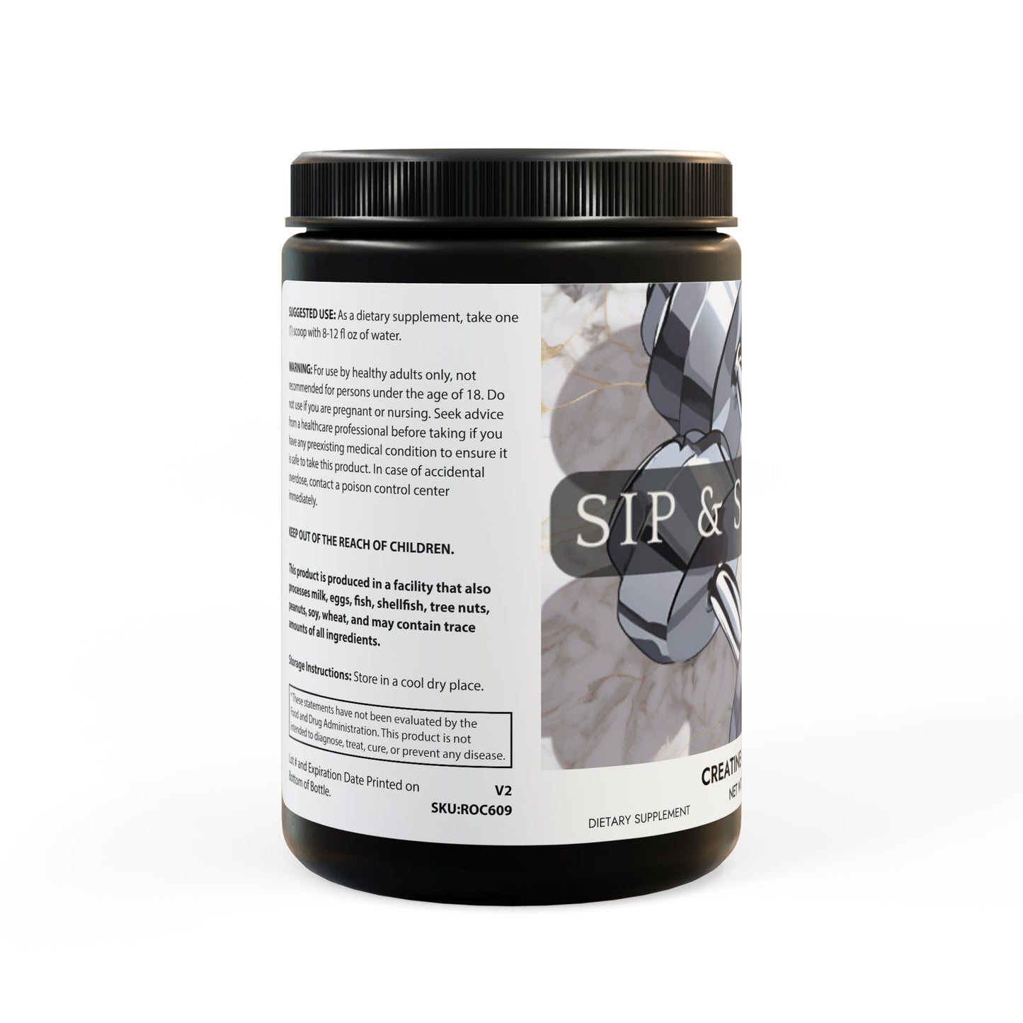 Sip & Smile Co. Flavorless Creatine Supplement (10.58oz)