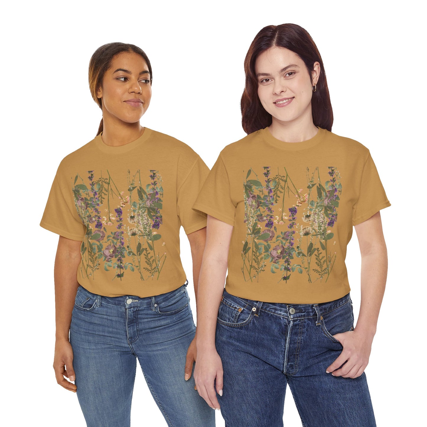 Floral Graphic Cotton Tee for Women