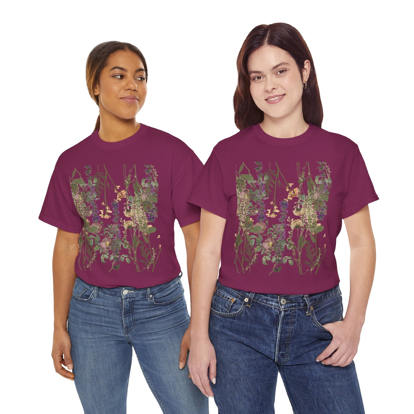 Floral Graphic Cotton Tee for Women