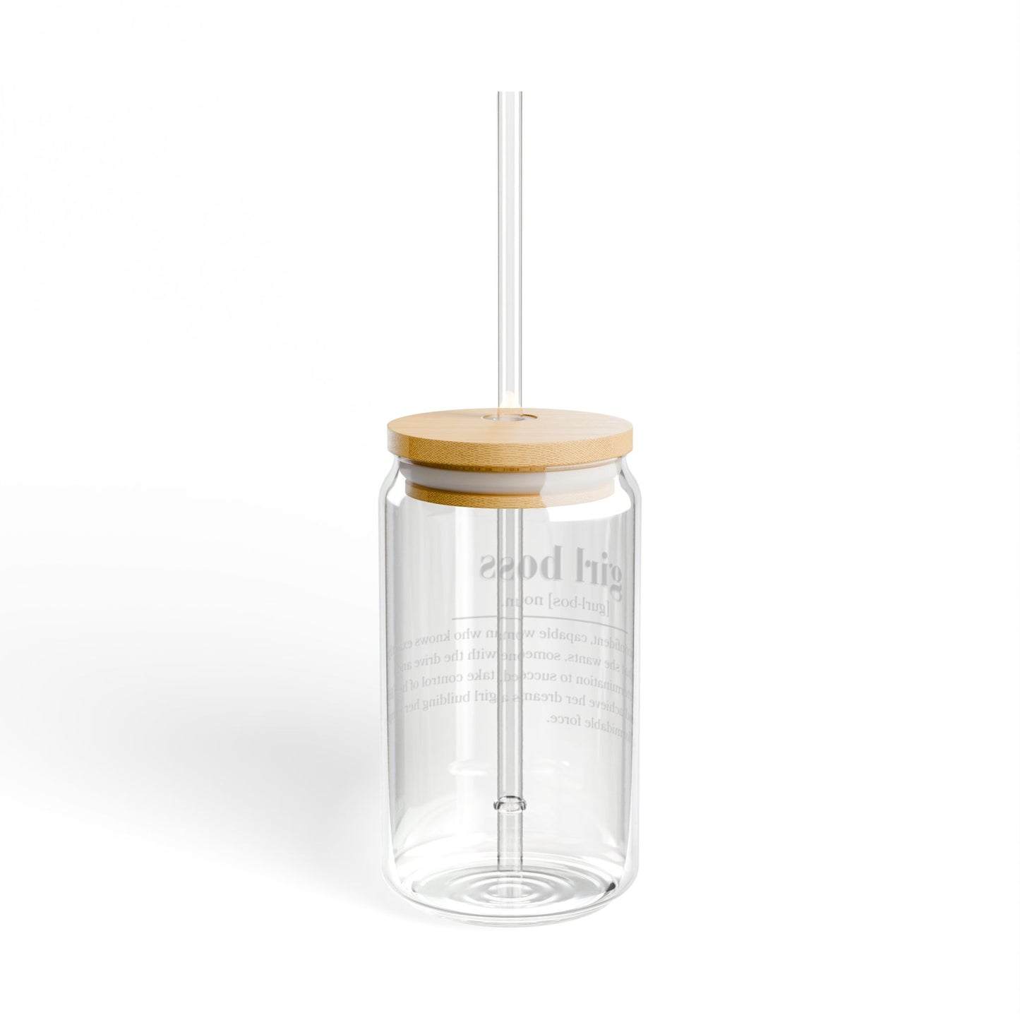 Girl Boss Glass Tumbler with Bamboo Lid