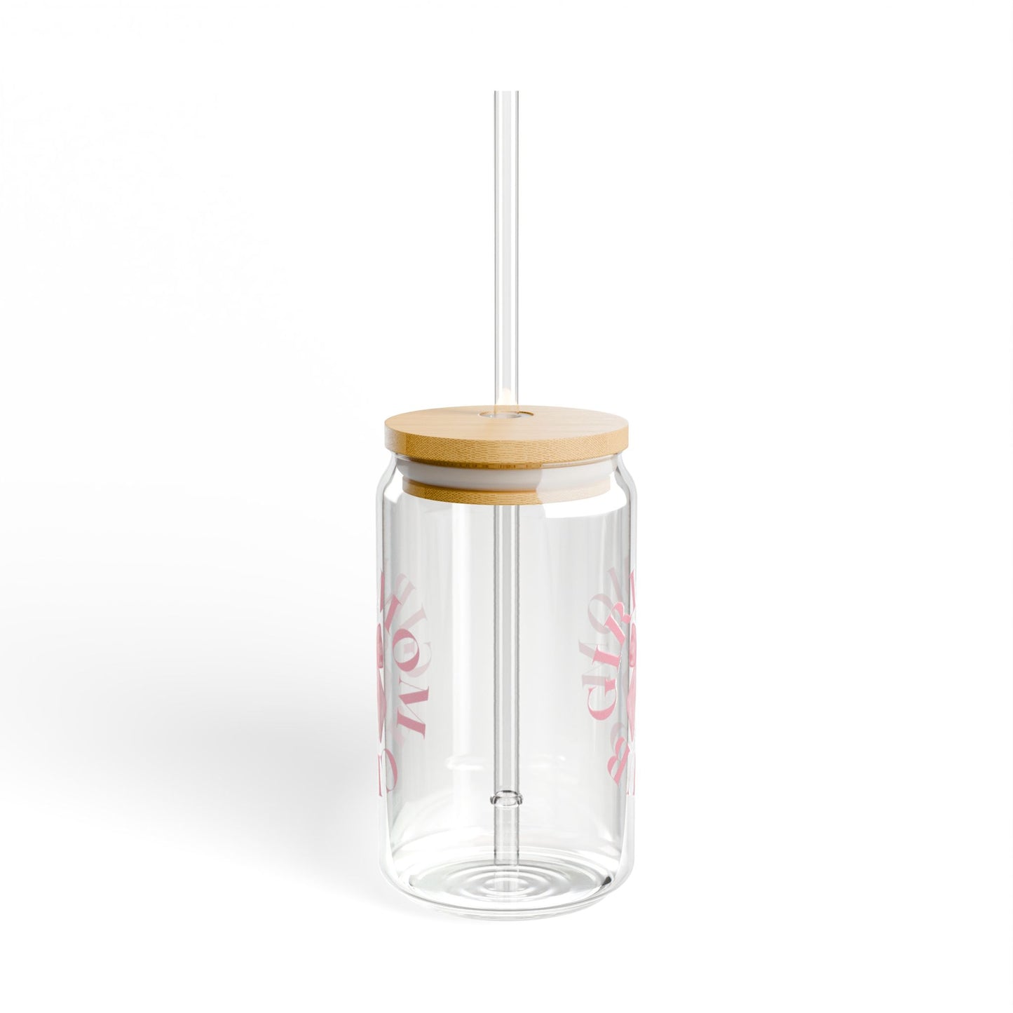 Girl Mom Club Glass and Bamboo Tumbler with Straw