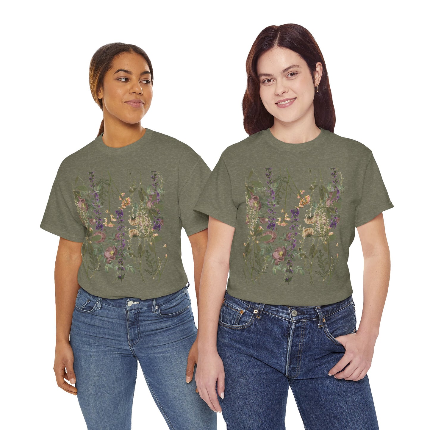 Floral Graphic Cotton Tee for Women