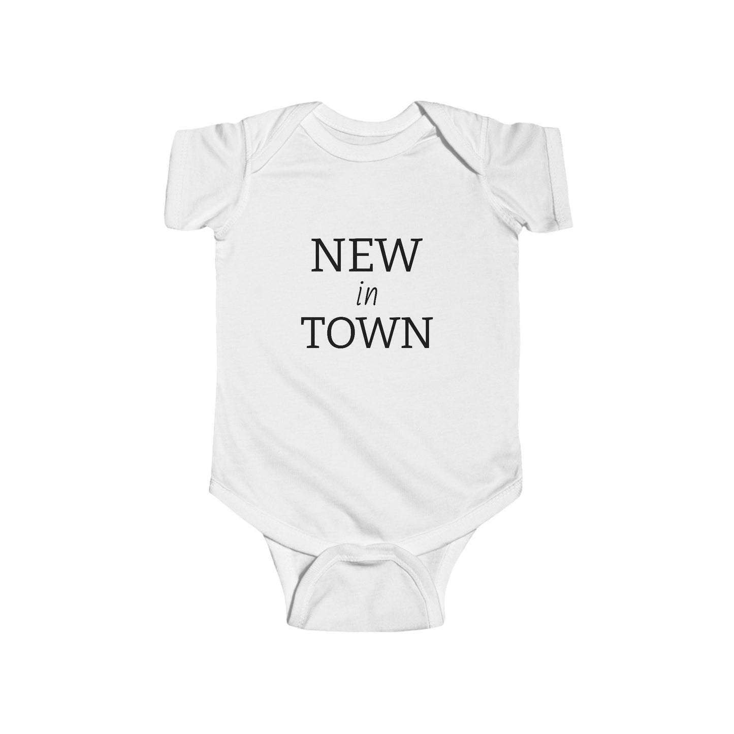 "New In Town" Gender Neutral Baby Onesie