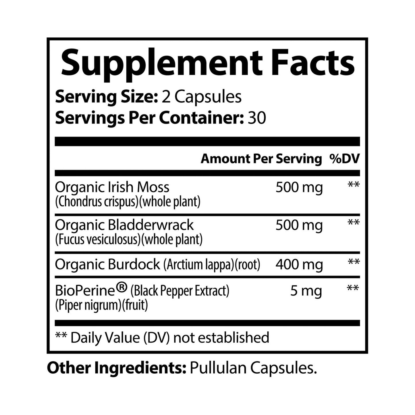 Sip & Smile Co. Sea Moss Supplement (60 Capsules)